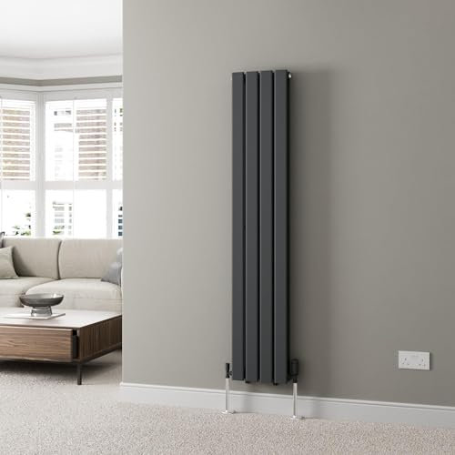 Radiant Living Designer Radiator Anthracite Vertical Double Flat Panel Rad 1600x304mm