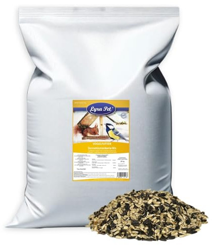 Lyra Pet® 25 kg Sonnenblumenkerne Mix | Geschälte & ungeschälte Kerne | Fettreiches Vogelfutter für Wildvögel | Nährstoffreiches Wildvogelfutter | Energiespendendes Streufutter für Vögel