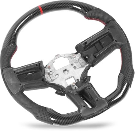 Lenkrad in Karbonfaser-Optik, Flacher Sport-Lenkrad mit Perforiertem Ledergriff für 2010–2014