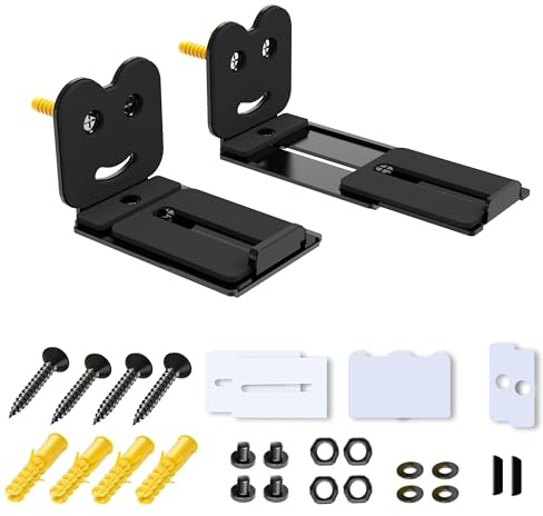 Alyphyly Adjustable Soundbar Mount, Universal Sound Bar Wall Brackets fit for Samsung, Bose, Vizio, LG, Sony, JBL, Sonos and More Sound bar Mounts, Length Adjustable 3.4''-5.2''