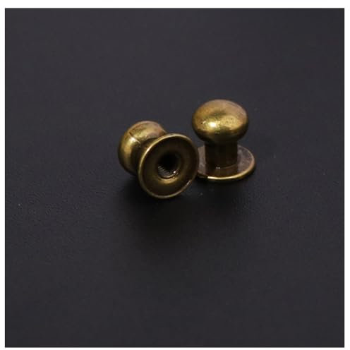 Wisafory 100 Stück Leder Nieten Knopfnieten Hohlnieten Schrauben Nieten Runde Kopf Nagel Button Knöpfe Knopfschraube Nieten Rundkopf Nagel für Leder Tasche Geschenkbox Bronze 8x9x8.6mm