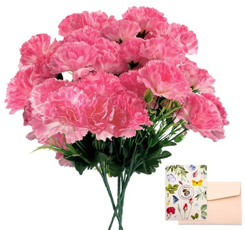 Snail Garden Lot de 24 Fleurs artificielles Roses en Vrac avec stermes, Bouquet de Fleurs artificielles en Soie, ne se décolore Pas, Grandes Fleurs de 7 cm pour fête des mères, Mariage, décoration