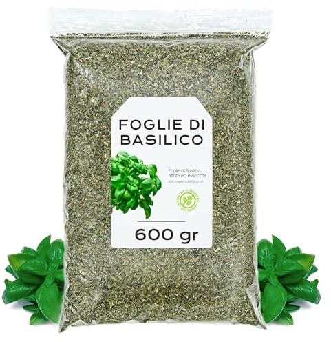 Basilic Feuilles 600gr - Feuilles de Basilic Séchées - Infusion Feuilles Basilic - Thé Feuilles de Basilic - Basilic en Vrac (600 gr, Basilic)