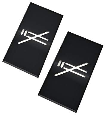 DOJA Barcelona | Türschild Rauchverbot | 2er Pack | Rauchverbot Schild | Schwarz | 180x100x5mm | Acryl | Rauchen Verboten Aufkleber | Piktogramm | Badezimmer, Büro, Badezimmer Zubehör, Selbstklebend