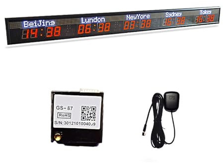 Weltzeituhr mit 5 Zeitzonen, Anzeige der globalen Zeitzone einer Stadt, benutzerdefinierte Städte, automatische GPS-Zeitkorrektur, Verbinden Sie Ihr Telefon oder Ihren Computer mit dem Uhr-Hotspot