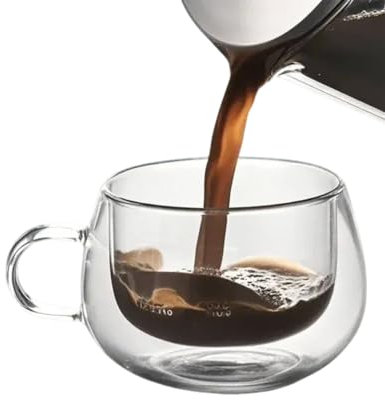 Tazza di caffè. Vetro a doppia parete Vetro borosilicato 150 ml Isolamento termico Ideale per bevande calde e fredde Regali Uso nei bar Ristoranti H such