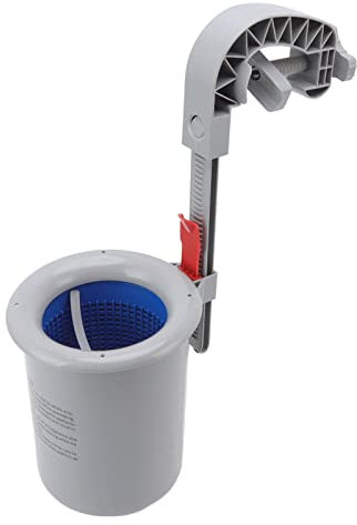 Skimmer para Piscina, Skimmer para Piscina sobre el Suelo Skimmer Automático de Plástico para Superficie de Piscina, Filtro Gris Montado en la Pared, Colector de Desechos,