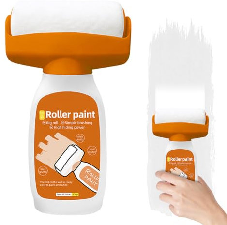 Wandfarbe Weiß Roller, 500g Wandreparaturroller Farbe, Wandfarbe Weiß Kleiner Roller, Wandreparatur-RollbüRste mit Wandreparaturpaste, Schmutzige SchuhabdrüCke, Graffiti, Wandkratzer und Mehr