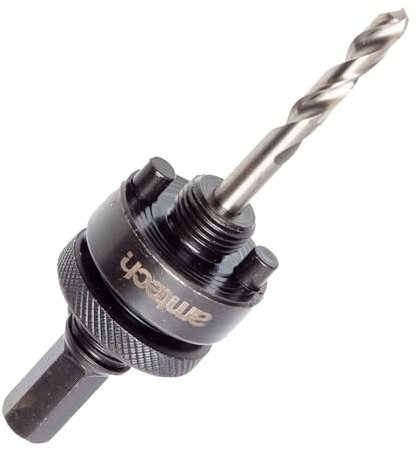Amtech - 32-152mm Bi-Metal Holesaw Hex Arbour for Stable Drilling and Clean Cuts through Wood, Metal, and Plastic, Home DIY, Durable and Easy to Attach, Includes 6mm Pilot Hole Drill Bit
