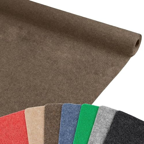 MadeInNature - Moquette aiguilletée Malta, Moquette Longueur et Couleurs au choix, Marron 2x1m, Anti Feu B1, Moquette pour Foires, Stands, Évènements, Salon, ...
