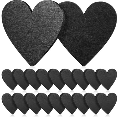 Garneck 20 Stück Hölzern Schieferherzen Zum Beschriften - Kleine Herzförmige Für Hochzeiten Und Partys - Kreative Platzkarten Deko 5 Cm Ideal Für Besondere Anlässe Und