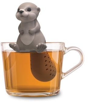 Winkee - Cute Animal Teesieb I Infusor de té para té suelto I infusor de té divertido I colador de té para taza I Colador de especias de silicona I Figura de animal de bola de té (nutria)