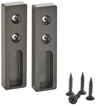 SOTECH 1 paire de supports latéraux NANO (montage latéral, 75 x 20 x 10 mm aluminium massif, aspect titane) Support de tringle pour tube d'armoire design