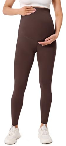 BAYDI Creamlush - Leggings de embarazo para mujer con soporte abdominal ajustable, suaves, de cintura alta, leggings de maternidad opacas, cómodas para yoga, ocio, pijama, S