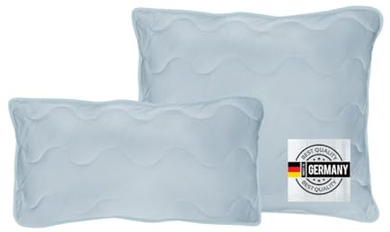 Waidmeister Kühlendes Kopfkissen 40x80 und 80x80 cm, Qualitäts-Stepp-Kissen, atmungsaktives Allergiker Kissen, Winter- und Sommer-Seite, Made in Germany (1, 40x80 cm)