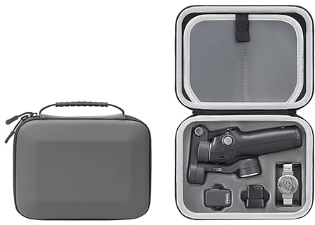 DFTIM For Osmo Mobile 7P/7 Gimbal Stabilizer Hard Case, PU Leather Portable Bag, Waterproof Travel Storage Box with Custom Foam Insert & Mesh Pocket for DJI OM Mobile 7P Smartphone Gimbal Accessories