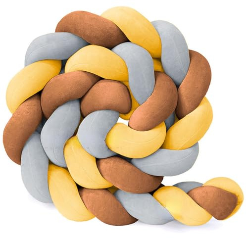 GYCS Cuscini Intrecciato Annodato, Serpente Letto Cuscino, Letto A Treccia Cuscino, Paracolpi Sponda Sponde Anticaduta, Cuscino Decorativo, Cuscino Coccoloso Soffice Intrecciato,B22,100CM