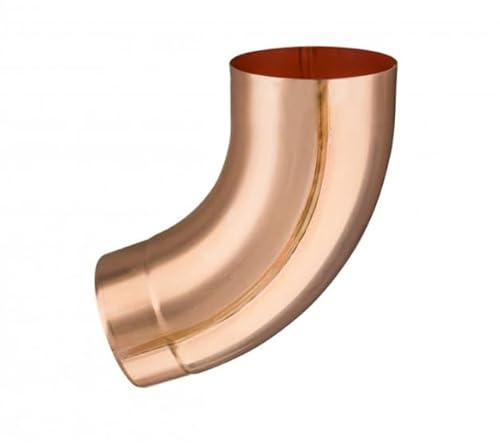 Baumeister.tech Fallrohrbogen für Dachrinne, Regenrohrbogen aus Kupfer 72 Grad 100 mm 100/72°