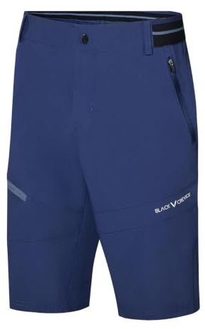Black Crevice Vandringsshorts för män I vandringsshorts korta I utomhusshorts I vattenavvisande och snabbtorkande I slitstarka och ventilerande, 46 – mörkblå, XL