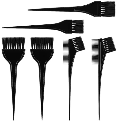 6PCS Hair Coloring Brush Dye Tools For DIY And Salon Hair Colouring, Durable Plastic Tint Brush Applicator Tools With Comfortable Grip, Reusable Colour Brushes For Even Application