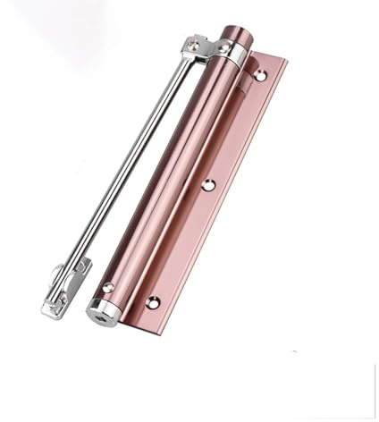 Cierrapuertas de cierre automático de alta resistencia, sistema de resorte automático de aleación de aluminio de grado comercial para puertas cortafuegos, hoteles y uso residencial (rosa) y solución