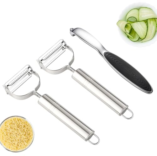 3 peladores de patatas, cortador en juliana y pelador de verduras, para pelar y cortar eficientemente, ideal para profesionales y entusiastas de la cocina