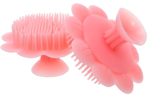 VOSAREA 2pcs Silicone Hair Brush Soft Newborn Scalp Massager Shampoo Comb for Gentle Cradle Cap Cleaning Bath and Hair Care
