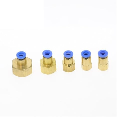 1 Stück Druckluftschlauchverschraubung 10 mm, 12 mm, 8 mm, 6 mm, Schlauch 1/8, 3/8, 1/2, 1/4, Innengewinde, Messing, pneumatischer Schnellanschluss(PCF-6mm,1/2)