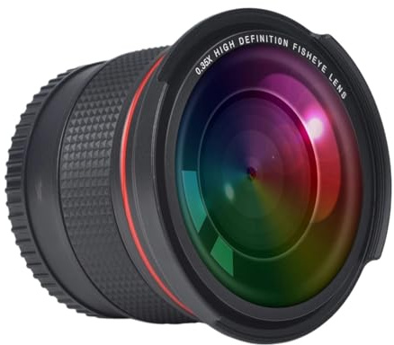 Compatible con Nikon D5200, D5100, D3500, D3400, D3300, D3200 y D3100. Lente Ojo de pez Gran Angular de 0.35x de 52 mm, 55 mm y 58 mm for cámaras DSLR.(1x55mm)