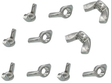 Edelstahlbeschichtete Flügelmutter, Flügelmuttern, Butterfly-Schrauben und Befestigungselemente aus Edelstahl 304 in verschiedenen Größen(M6(10PCS))