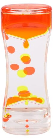 DANAIXZ Minuterie à Mouvement Liquide, sablier à Huile, Relaxant sensoriel, Effet visuel coloré, décoration de Bureau, Cadeau Anti-Stress pour employés de Bureau, Adultes, matériau (Rouge Jaune)