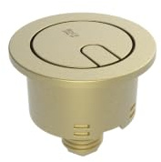 Kit pulsador de descarga Plus D8 Ø48 mm en acabado oro cepillado. Recambio para mecanismo de cisterna con diseño elegante y medida de diámetro 48 mm. Referencia AH00112VAR.