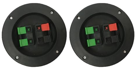 Cabilock Connettore per Altoparlante 2 Pezzi in Plastica Nero 4 Porte di Collegamento, Facile da Installare, Morsettiera per Casse Acustiche Adatta per Impianti Audio Domestici