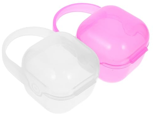 MERRYHAPY Scatola per Ciuccio in Pp 2 Pezzi Portatile senza Bave Custodia per Ciuccio da Viaggio e Mamme