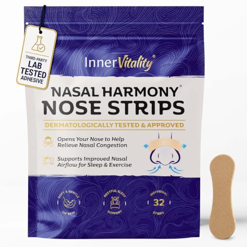 Nasal Strips for Snoring, Congestion & Sport - 32 Nose Strips