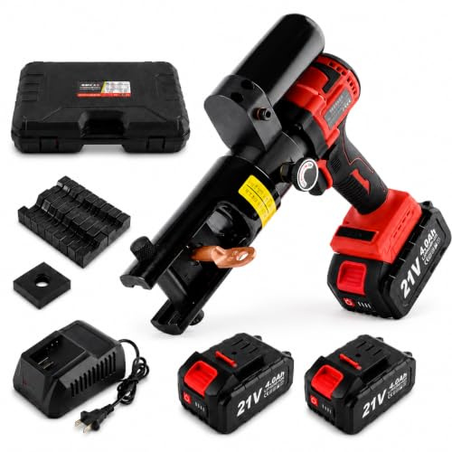 Pressatrice Idraulica a Batteria, 21 V, 100 Crimpature, Ricarica 2 Ore