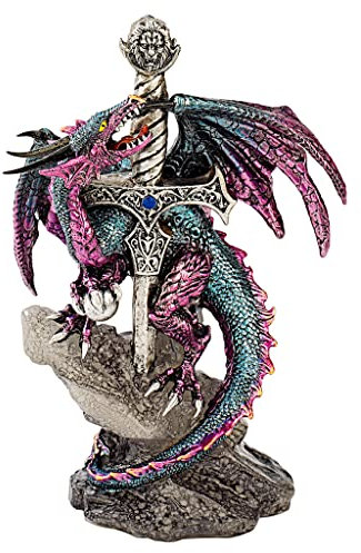 Design Toscano QS92707 Statua di Dragon Blade, 9x12.5x20.5 cm
