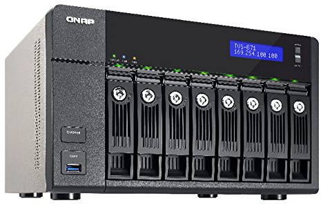 QNAP TVS-871-I7-16G - Serveur NAS de Stockage Unifié 8 Baies, Intel Core Quad Core i7 3.2 GHz jusqu'à 4.0 GHz , 16Go RAM, 4 Gbe LAN, HDMI, 10G-ready, 4K-ready, Châssis Vide