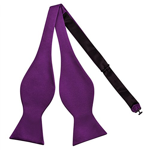 Alizeal Solid Self-tied Bow Tie Woven Bow ties for Men, Grape