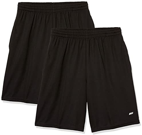 Amazon Essentials Herren Sportliche Basketballshorts, atmungsaktiv und feuchtigkeitsableitend, mit Loose Fit und elastischem Bund, 2er-Pack