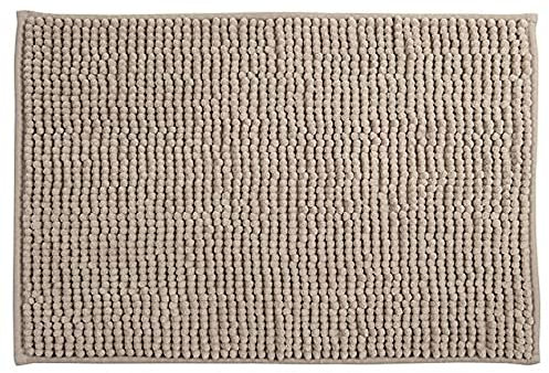 MSV Tappetino da bagno Tappetino da doccia „ciniglia“ a pelo lungo morbida microfibra antiscivolo 40x60 cm tortora