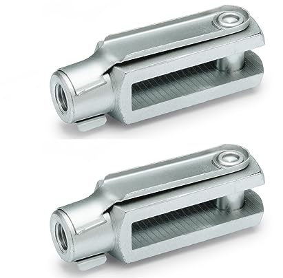 ganter Norma Elementos | Tenedor articulaciones – GN 751 | con líquidos Muelle pernos, acero galvanizado, Azul pasivado, Plateado, GN 751-14-28-M14-B