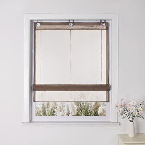 Yujiao Mao Raffrollo Ösenrollo Kessy Biese transparent Voile Rollos Kaffee B*H 80 * 130cm