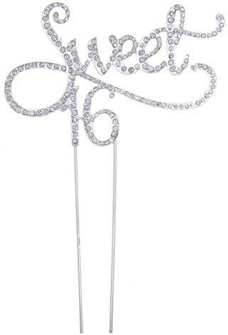 NUOBESTY 16Th Birthday Cake Topper Silver Crystal Rhinestone Cake Decoration for Party Anniversary Banquet and Dessert Table Display Reusable Insert for Girls