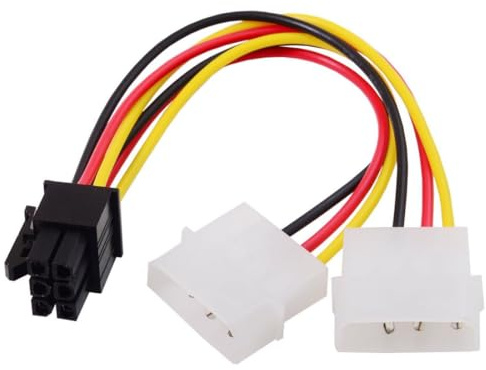 chenyang IDE Dual 4Pin to ATX 6Pin EPS 12V Graphics Card Adapter Converter Cable, 2 IDE Dual 4pin IDE Male to 6 Pin Female Power Cable PCI Express Dual 4 Pin IDE Connector to 6 Pin Cable Adapter