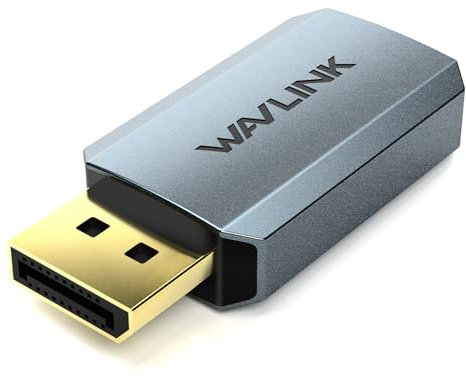 WAVLINK Adattatore attivo da Displayport a HDMI 4K a 60Hz, DP 1.2 a HDMI 2.0 Convertitore attivo Supporto UHD 4K a 60Hz, risoluzioni 3D fino a 1920x1080@120Hz per HDTV, monitor, proiettore