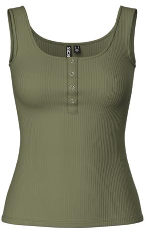 PIECES Donna Pckitte Tank Top Noos BC Canottiera da Donna Not Applicable, Verde Intenso di Licheni, M