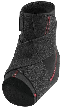 Mueller Adjustable Ankle Support, Sprunggelenkbandage, Schwarz | Verstellbar, Universal-Größe, Erwachsene