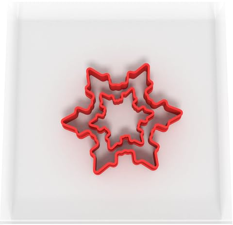 Custom Cutters Snowflake Shape Cutters | MINI/Small Plastic Cutter for Baking, Fondant, Clay, Pastry, Icing, Jewellery (3CM + 5CM)