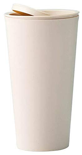 ihreesy 1 Liter Mülleimer mit Klappdeckel, Mini Desktop Universal Auto Organizer Aufbewahrungs Box für Heim Büro Küchentisch, Beige